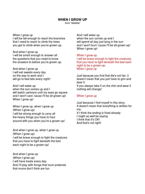 when i grow up lyrics matilda